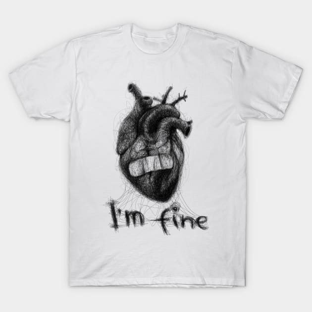 I'm Fine. Scribble Art. T-Shirt by Gorskiy